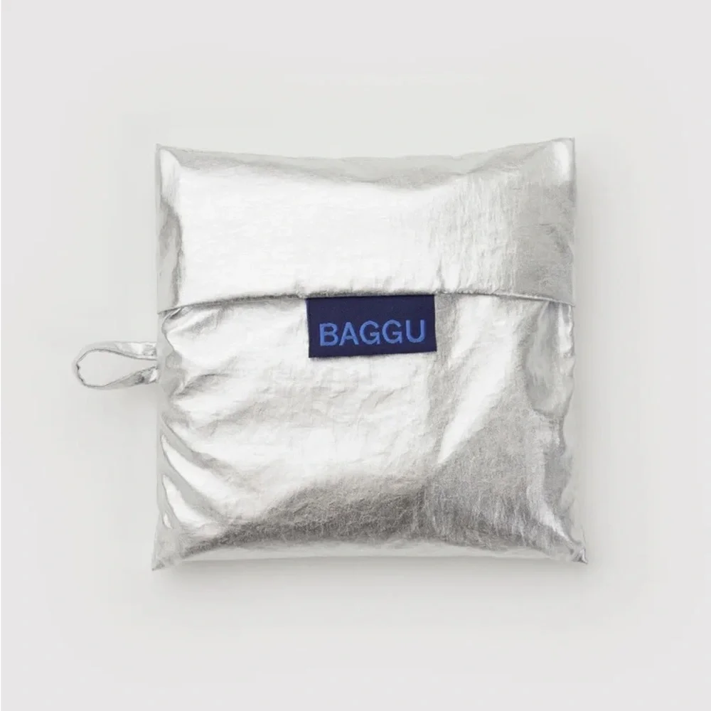 BAGGU Standard Reusable Tote - Chrome Metallic - Picture 3 of 3